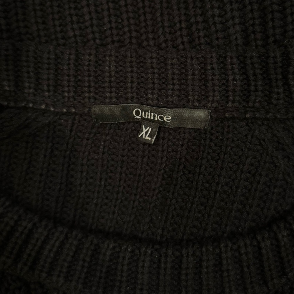 Quince 100% Organic Cotton Fisherman Crew Neck Black Sweater Size XL - Picture 12 of 14
